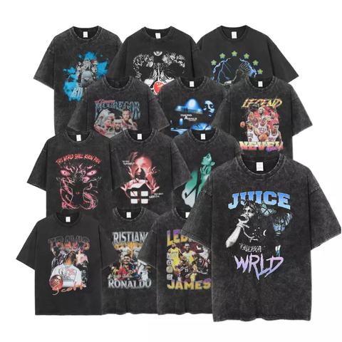 Wholesale mens graphic tshirt heavyweight cotton hiphop streetwear