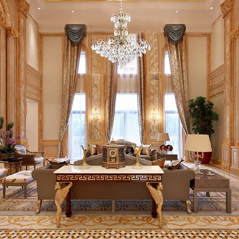 Iluminación interior elegante lujo Marie oro metal claro cristal araña luces colgantes