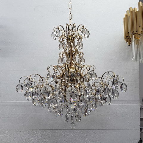 Iluminación interior elegante lujo Marie oro metal claro cristal araña luces colgantes