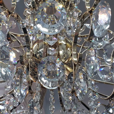 Iluminación interior elegante lujo Marie oro metal claro cristal araña luces colgantes