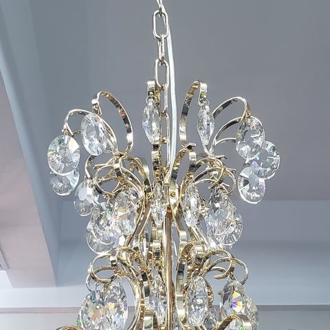 Iluminación interior elegante lujo Marie oro metal claro cristal araña luces colgantes