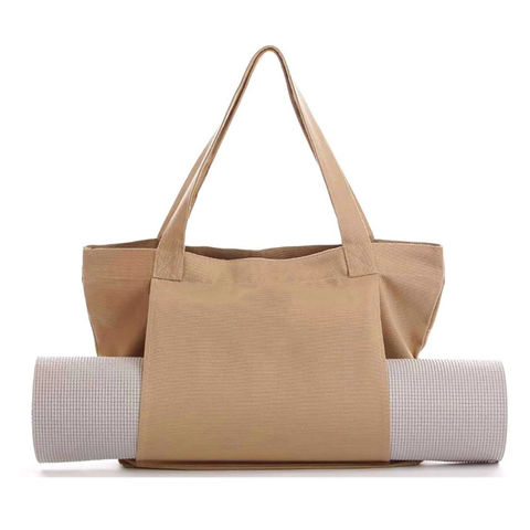 Yoga Mat Bag, Large Capacity Canvas Tote Bag with Yoga Mat Carrier