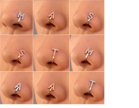 Feather Diamond Hoop Nose Ring - Indian Diamond Jeweler