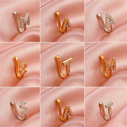 U Shape Fake Nose Rings Copper Zircon Inlaid Clip on Nose Rings - China Fake  Nose Rings and Fake Nose Piercing price