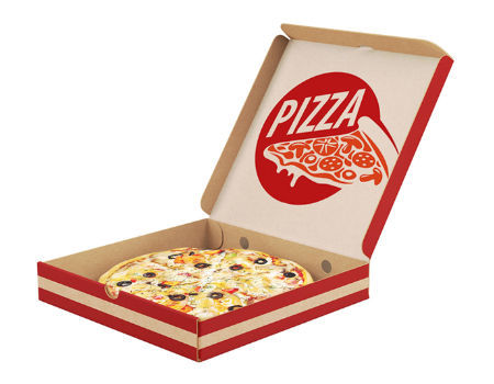 Boîte à pizza Boîtes à pizza Kraft ondulées, Flûte B, Blanc, Pizza