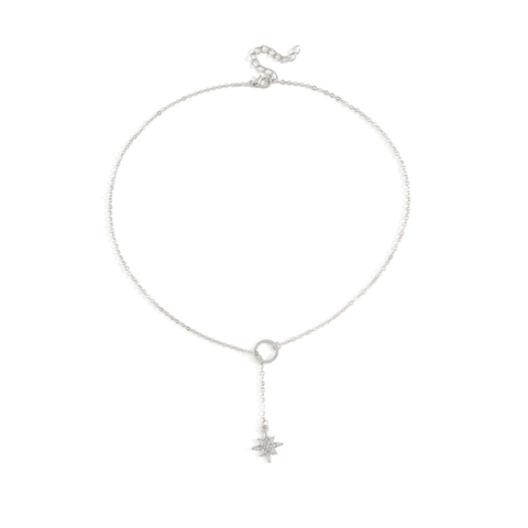 Colar Bijuteria Moda Acessórios Estrela Mulher Presente Corrente Festa Pingente Charme Casamento Peças Cruz