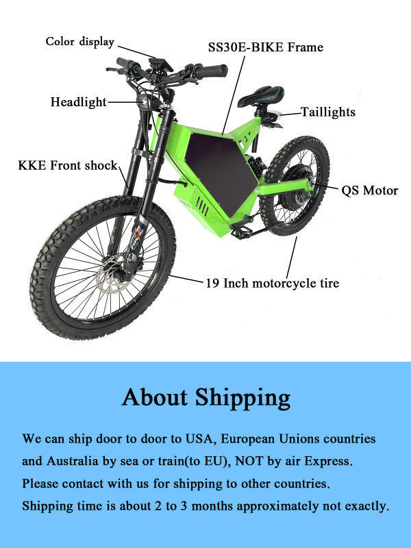 12000w 72v High Power Electric Dirt Bike Off Road Ebike Bomber