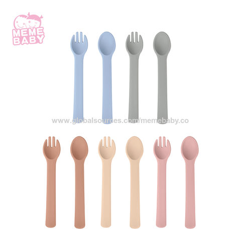 Toddler Utensils Baby Spoons and Forks Set with Case Bendable Self Feeding  Training Flatware Silicone Spoon Fork for Kids Babies Children Handle
