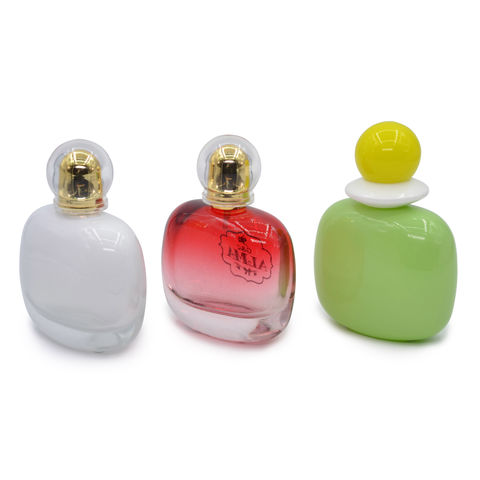 Buy Wholesale China Plastic Lid Round Perfume Bottle 50ml Empty Glass Bottle  Clear Botella De Vidrio & Perfume Bottle at USD 1.7