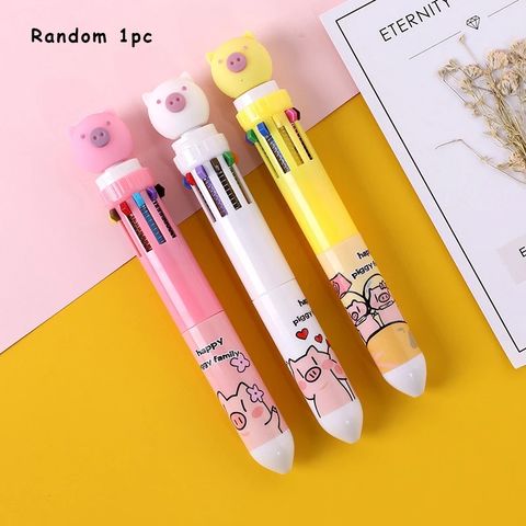 1pc HelloKitty Multicolor Ballpoint Pen,10-Color Retractable Ballpoint Pens  For Office School