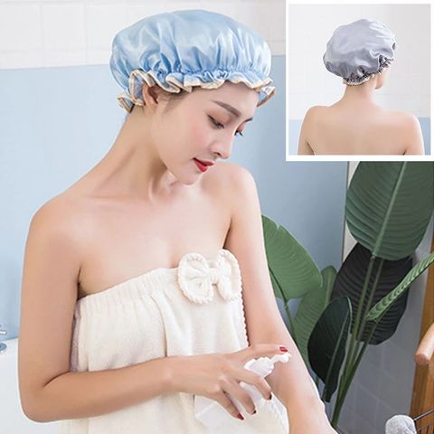 Bonnet de douche élastique épais et imperméable pour femme