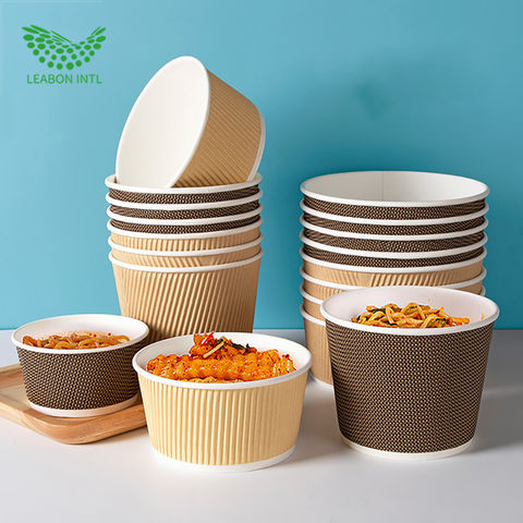 Thick kraft paper cup disposable soup fruit dessert packing cups