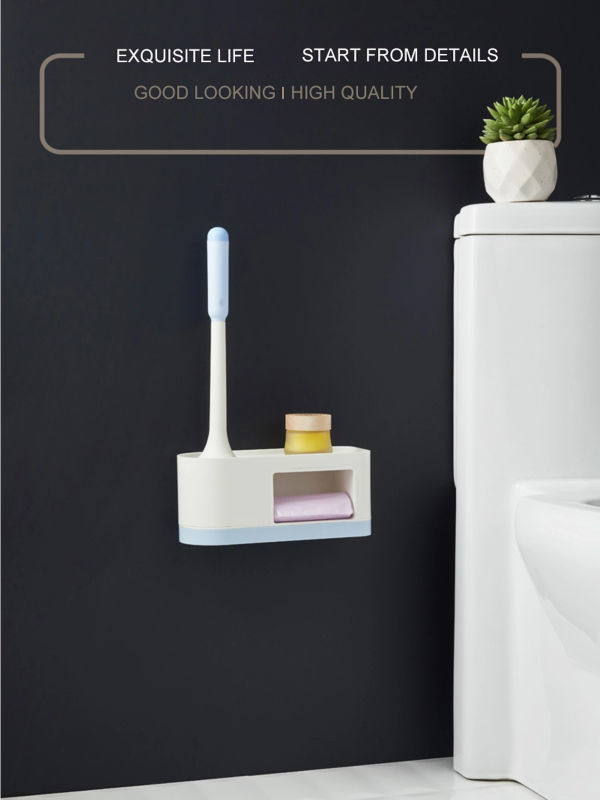 Toilet Brush With Holder Set, Wall Mounted Toilet Cleaning Scrub