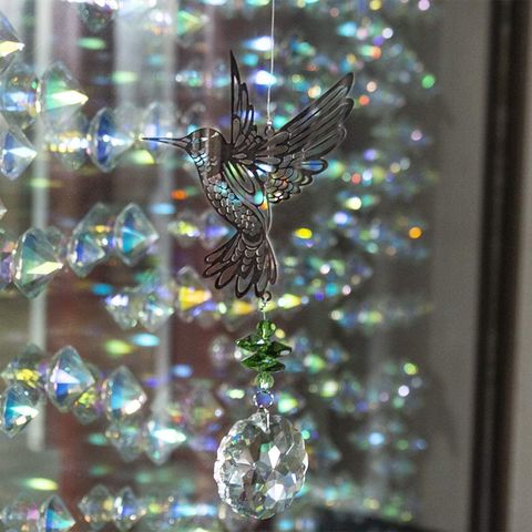 Cristal à la Main Arc-en-Ciel Suncatcher Perles Suspendus en métal