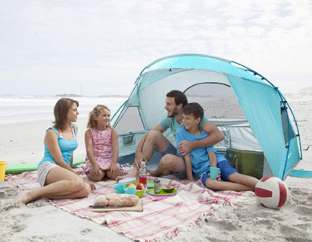 2-3 Person Beach Tent Beach Umbrella Outdoor Sun Shelter Canopy