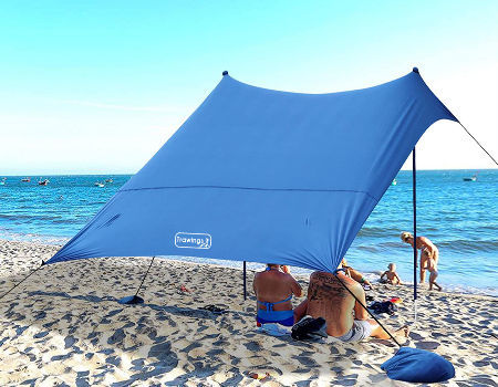  UMARDOO Family Beach Tent Sun Shade Canopy 10×10FT with 2  Aluminum Poles, UPF 50+ UV Protection Easy Setup Pop Up Portable Sun  Shelter with Carrying Bag (Blue) : Sports & Outdoors
