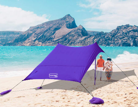 Factory Direct High Quality China Wholesale Trawings 3 4 Person Family Beach Shade With 2 Aluminum Poles Pop Up Beach Tent With Carrying Bag 22 from Fujian Beyond Furniture Company Limited Globalsourc...