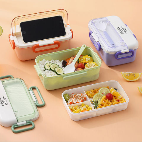 Food Plastic Lunch Box Children Office Bento Box with Tableware