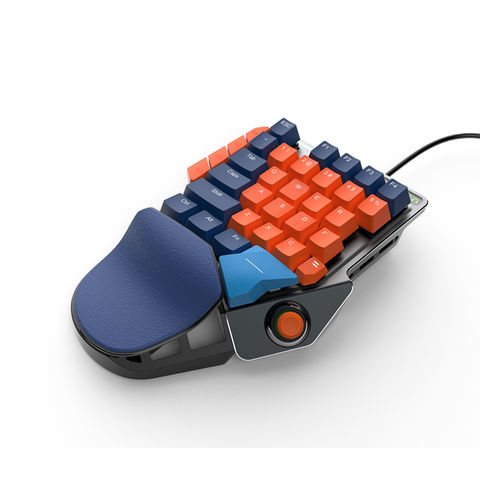 Teclado y mouse mecánicos RGB para juegos con una sola mano, USB con cable  de 35 teclas, combo de teclado para juegos con controlador de juego móvil