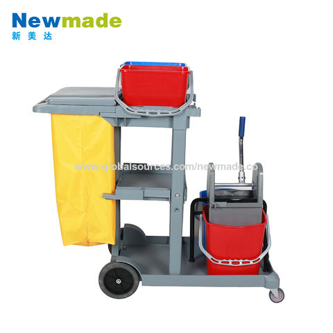 Hotel Housekeeping Maid Cleaning Carts Janitorial Trolley Cleaning Supplies  Service Cart - China Cleaning Cart, Plastic Products