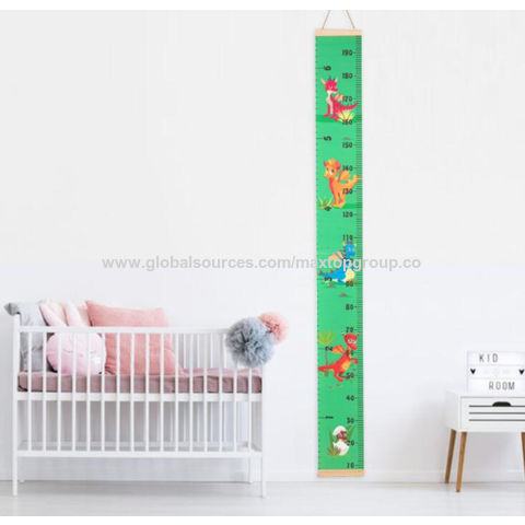 Grafik Pertumbuhan Bayi dan Anak-Anak, Penggaris Pengukur Tinggi Badan Kanvas Kain Bingkai Kayu dari Bayi - Pasokan Langsung dari Pabrik