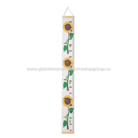 Grafik Pertumbuhan Bayi dan Anak-Anak, Penggaris Pengukur Tinggi Badan Kanvas Kain Bingkai Kayu dari Bayi - Pasokan Langsung dari Pabrik