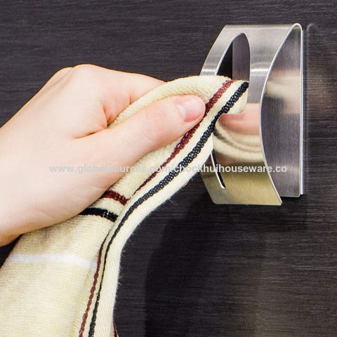 Home Bathroom Stainless Steel Towel Clip Semi-circular Self-adhesive  Wall-proof Creative Towel Clip - Buy China Wholesale Towel Adhesive Hook  $0.25