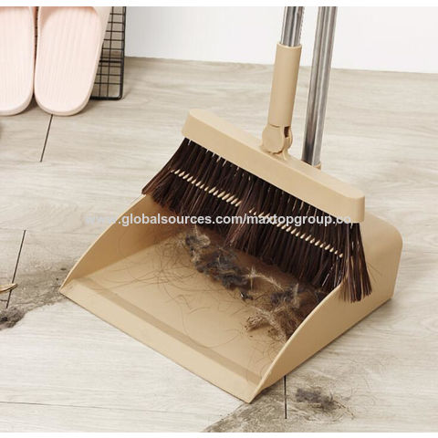 Household Broom And Dustpan Set, Upright Standing Broom And Dustpan Combo  For Office, Home, Kitchen, Lobby Indoor Floor Cleaning