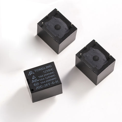 TONGLING JQC-3FF-S-H de alta potencia 4 pines DC relé 12V 10 Amp tamaño pequeño para PCB