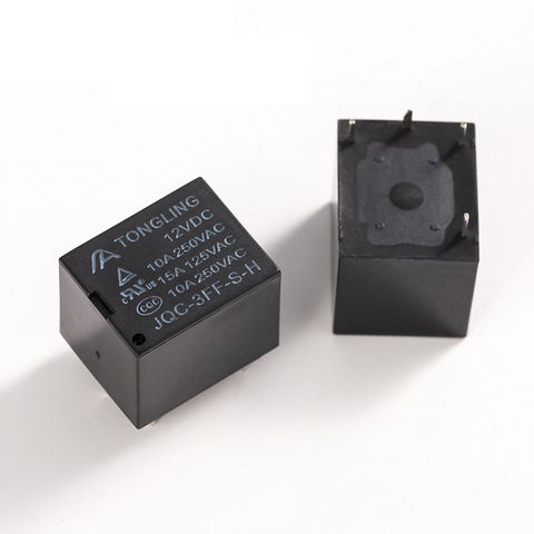 TONGLING JQC-3FF-S-H de alta potencia 4 pines DC relé 12V 10 Amp tamaño pequeño para PCB