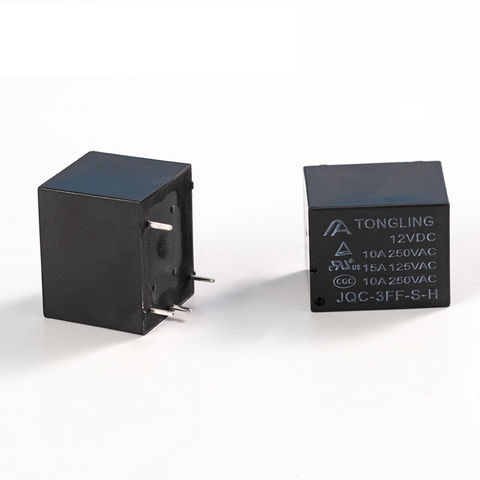 TONGLING JQC-3FF-S-H de alta potencia 4 pines DC relé 12V 10 Amp tamaño pequeño para PCB