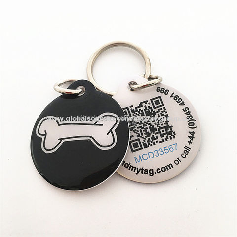 Frienda 24 Pieces Dog Tags Sublimation Dog Tags Blank Bone-Shape Pet Dog  Tag Aluminum Double Sided Pet ID Tag with 24 Pieces Key Ring for Dogs and