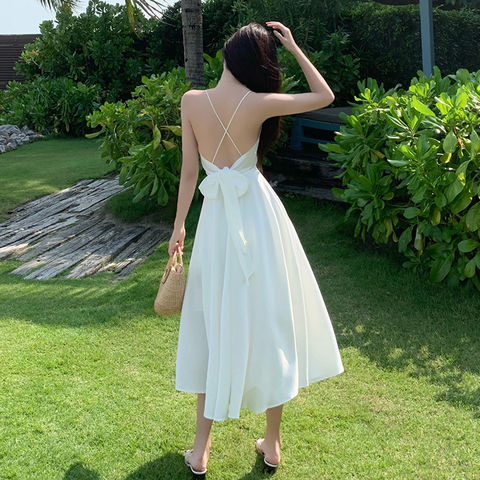 Robe fleurie française, robe de plage à bretelles, robes d'été