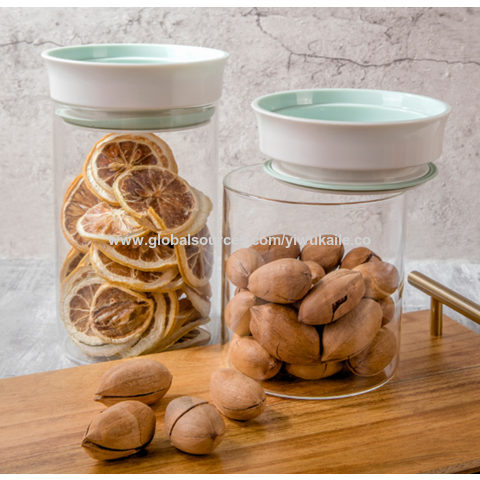 Zens - Tarro de cristal con tapa de cristal, contenedor para almacenamiento  de alimentos, botes para pasta, té, café, galletas, aperitivos