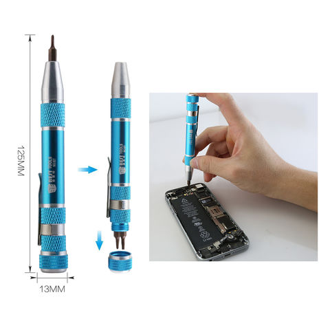 Stylo à bille portable 8 en 1 avec jeu de tournevis magnétique multifo