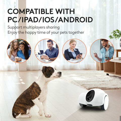 Robot inteligente para mascotas, gato, perro, cámara de vigilancia móvil  para toda la casa, panorámica de 360°, cámara HD para mascotas 1080P