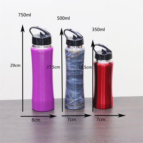 Bouteille d'eau plate 750ml Sports de plein air bouteille d'eau à boire  bouilloire en plastique transparente bouteilles portables tasse articles de  boisson