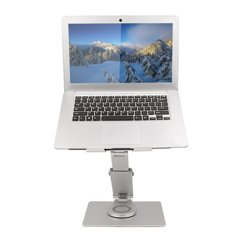 Support pivotant pour ordinateur portable, hauteur réglable, support  ergonomique pour ordinateur portable avec rotation à 360°, compatible avec