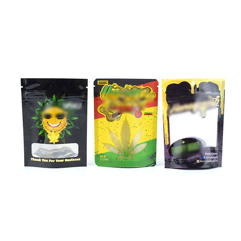 Custom Print 1g 3.5g 7g 15g Weed Mylar Bag, Stand And Zip