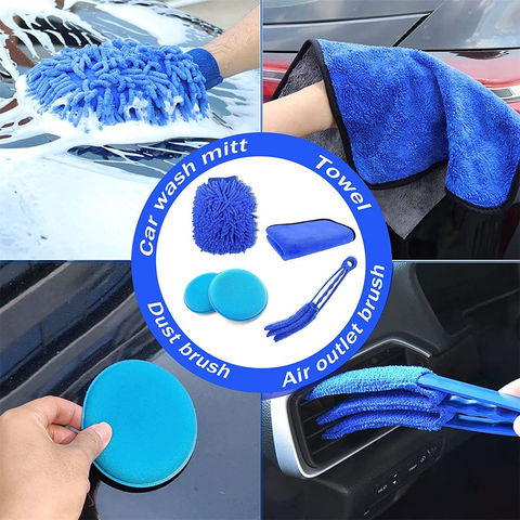 Buy Wholesale China 20pcs Manufacture Scrubber Plastic Car Wash Brush Kit  With Wiper For Car Washing Set & Plastic Car Wash Brush Kit at USD 7.7