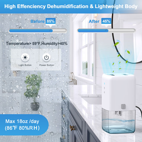 Deshumidificador Doméstico Eléctrico De Alta Eficiencia Deshumidificador  Silencioso Compacto, Capacidad Del Tanque De Agua 1000 Ml Deshumidificador  Po