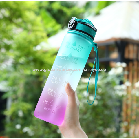 Wholesale Amaozn Bestseller 1000ml/32OZ Frosted Hydration Measured Leak  proof Water Bottle With Logo Manufacturer and Supplier