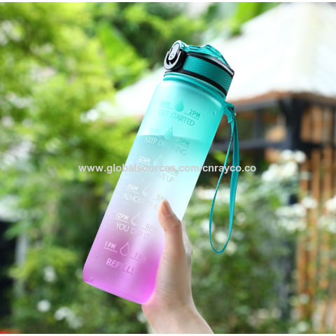 32/24 Oz Water Bottles with Removable Straw & Time Marker, Motivational  Sports B