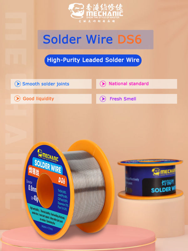 MECHANIC DS6 40g 0.3 0.4 0.5 0.6 0.8mm Electronic Soldering Welding No-clean Rosin Solder Wire supplier