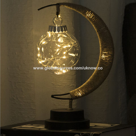 Luces LED decorativas, luces de estrellas y luna, luces navideñas de manzana, regalos de cumpleaños, hilo de yute hecho a mano