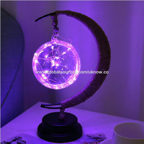Luces LED decorativas, luces de estrellas y luna, luces navideñas de manzana, regalos de cumpleaños, hilo de yute hecho a mano