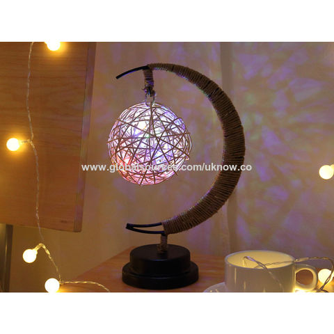 Luces LED decorativas, luces de estrellas y luna, luces navideñas de manzana, regalos de cumpleaños, hilo de yute hecho a mano