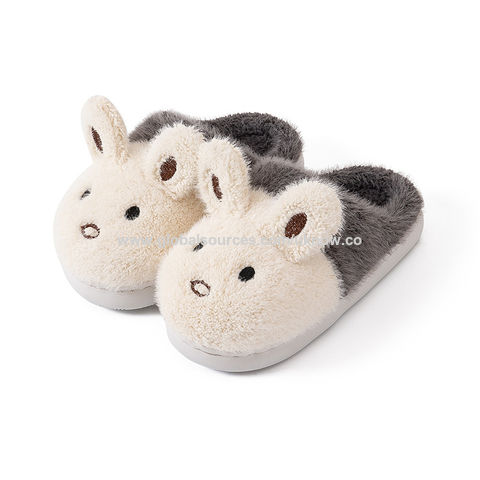 Sandal katun anak-anak perempuan, sandal rumah hangat grosir, sandal mewah anti selip untuk lantai