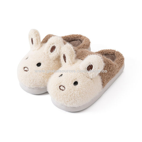Sandal katun anak-anak perempuan, sandal rumah hangat grosir, sandal mewah anti selip untuk lantai