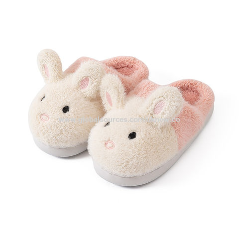 Sandal katun anak-anak perempuan, sandal rumah hangat grosir, sandal mewah anti selip untuk lantai